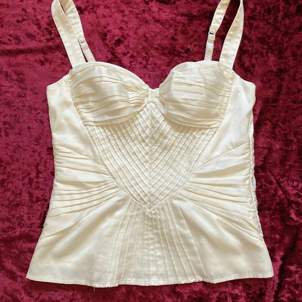 Bebe Cremed Cropped Tank Top